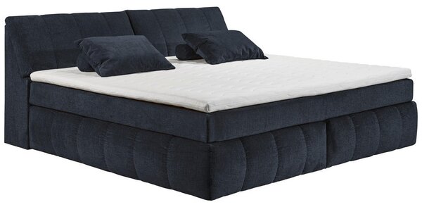 POSTELJA BOXSPRING 200 cm x 240 cm , tekstil, leseni material črna