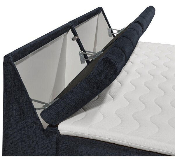 POSTELJA BOXSPRING 200 cm x 240 cm , tekstil, leseni material črna