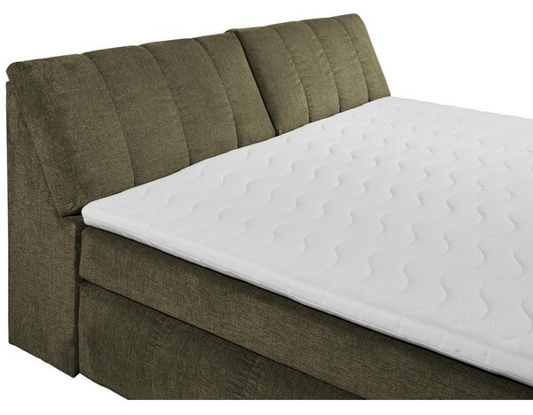 POSTELJA BOXSPRING 200 cm x 240 cm , tekstil, leseni material zelena