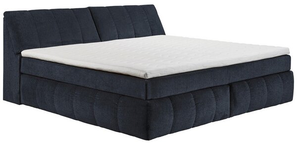 POSTELJA BOXSPRING 200 cm x 240 cm , tekstil, leseni material črna