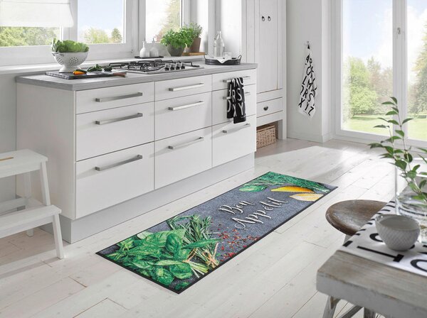 KUHINJSKI TEKAČ Bon Appétit 60/180 cm potiskano siva, zelena