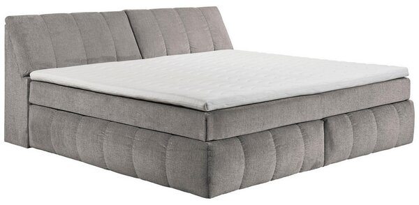 POSTELJA BOXSPRING 200 cm x 240 cm , tekstil, leseni material sivorjava