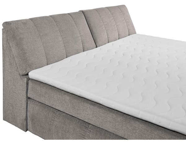 POSTELJA BOXSPRING 200 cm x 240 cm , tekstil, leseni material sivorjava