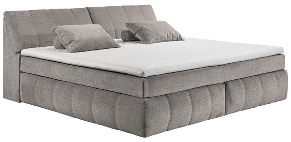 POSTELJA BOXSPRING 200 cm x 240 cm , tekstil, leseni material sivorjava