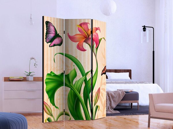 Artgeist Paravan Vintage Lilly, 3-Delni, Dvostranski