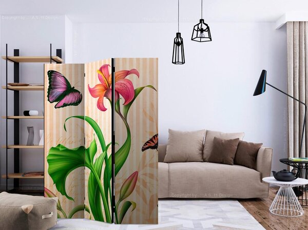 Artgeist Paravan Vintage Lilly, 3-Delni, Dvostranski