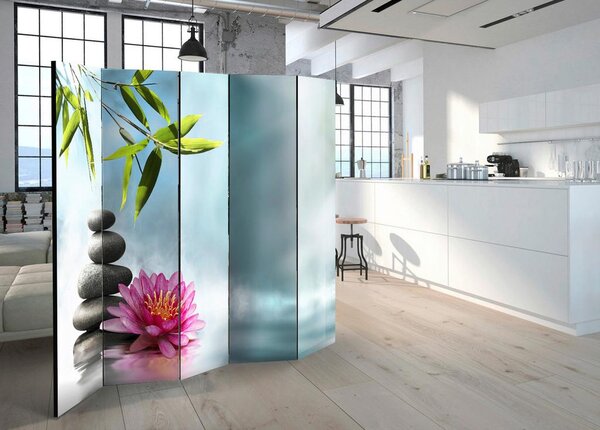 Artgeist Paravan Water Lilly And Zen Stones I, 5-Delni, Enostranski