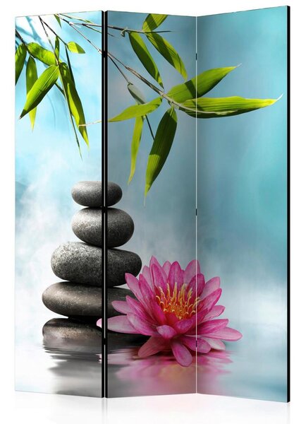 Artgeist Paravan Water Lilly And Zen Stones, 3-Delni, Dvostranski