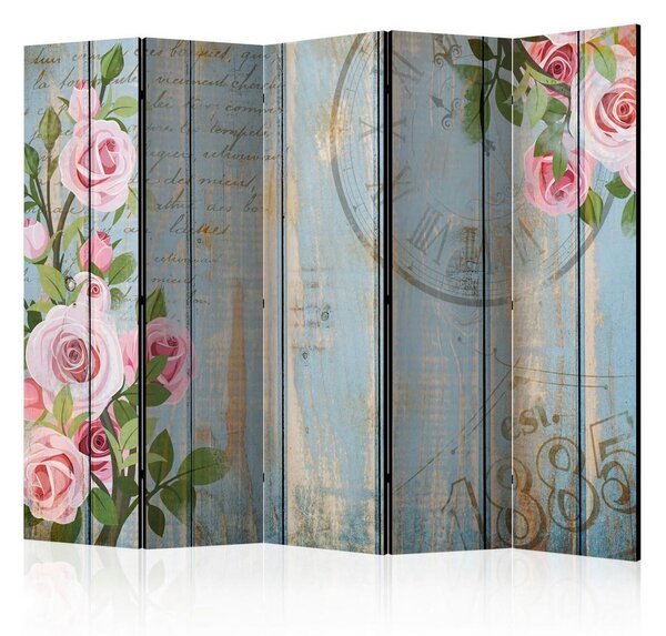 Artgeist Paravan Vintage Garden Blue I, 5-Delni, Enostranski