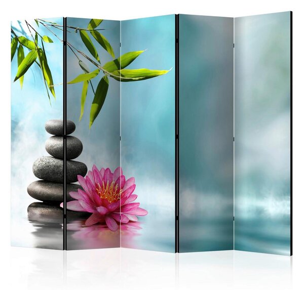Artgeist Paravan Water Lilly And Zen Stones I, 5-Delni, Enostranski