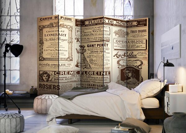 Artgeist Paravan Vintage Magazines I, 5-Delni, Dvostranski
