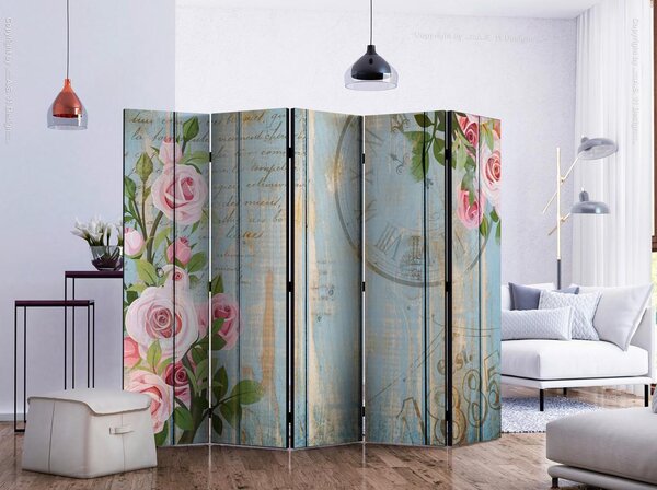 Artgeist Paravan Vintage Garden Blue I, 5-Delni, Enostranski