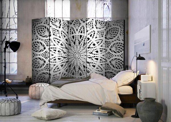 Artgeist Paravan White Mandala I, 5-Delni, Dvostranski