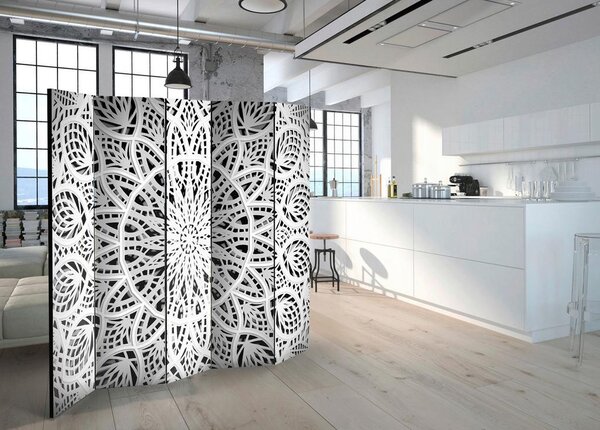 Artgeist Paravan White Mandala I, 5-Delni, Dvostranski