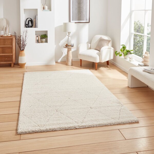 Kremno bela preproga 120x170 cm Ideal Shaggy – Think Rugs