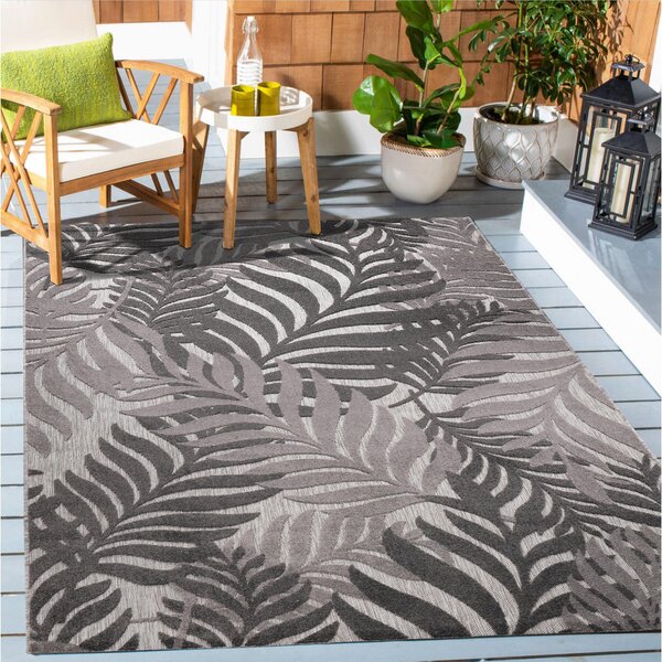 TEKAČ Floral 80/200 cm tkano siva