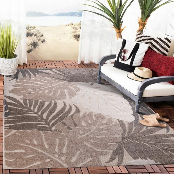 TEKAČ Floral 80/200 cm tkano rjava, bež