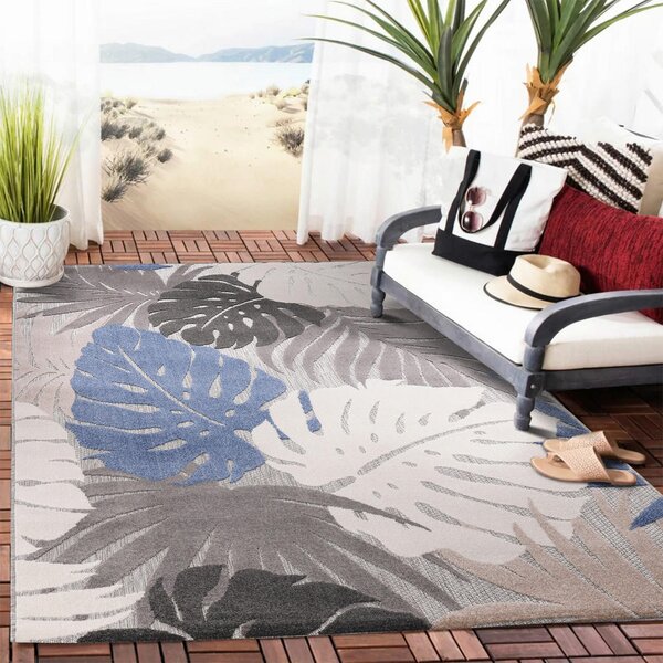 TEKAČ Floral 80/200 cm tkano modra