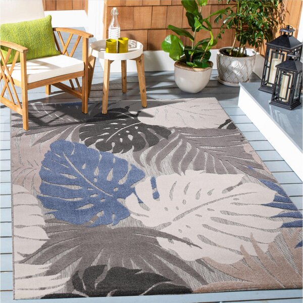TEKAČ Floral 80/200 cm tkano modra