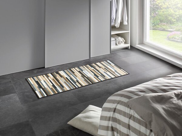 PREDPRAŽNIK Mikado Stripes 60/140 cm potiskano rjava, siva, bež