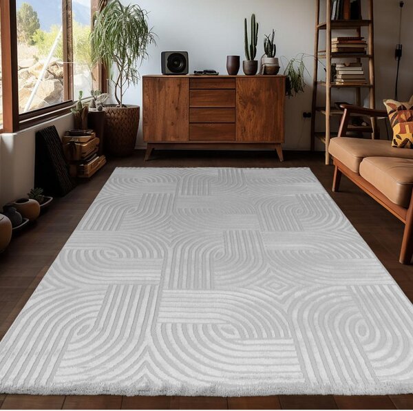 TKANA PREPROGA SAHARA 240/340 cm tkano srebrne barve