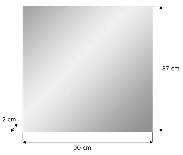 STENSKO OGLEDALO, 90/87/2 cm leseni material