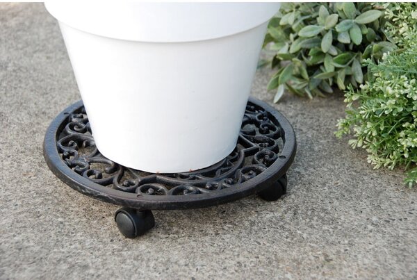 Kovinski mobilni podstavek za cvetlične lonce ø 29 cm Ornament – Esschert Design