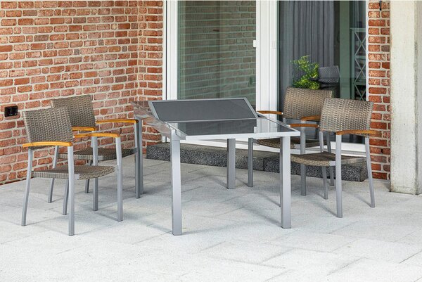 VRTNI SET aluminij siva, srebrne barve siva, srebrne barve, barve akacije
