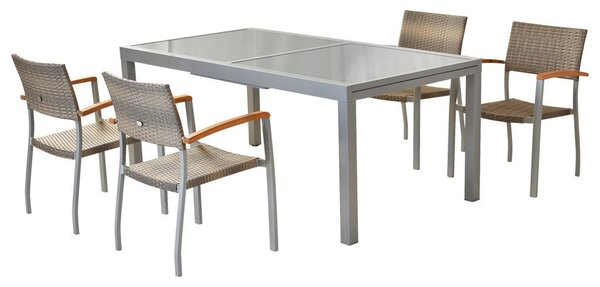 VRTNI SET aluminij siva, srebrne barve siva, srebrne barve, barve akacije