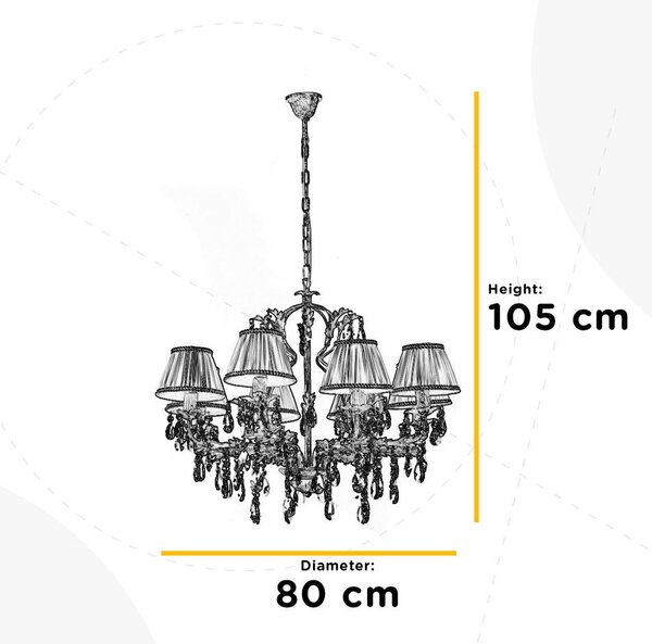 KRISTALNA VISEČA SVETILKA 80/105 cm E14