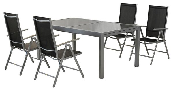 VRTNI SET aluminij srebrne barve srebrne barve, črna