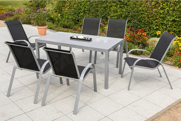 VRTNI SET aluminij srebrne barve srebrne barve, črna