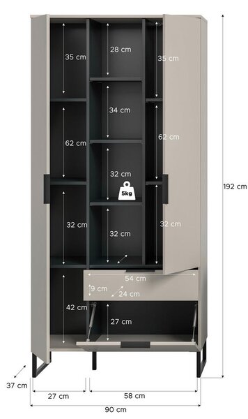 REGALNI ELEMENT 90/192/37 cm