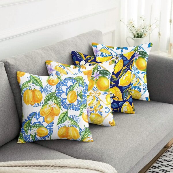 Prevleke za blazino v kompletu 4 ks 43x43 cm Lemons – Mila Home