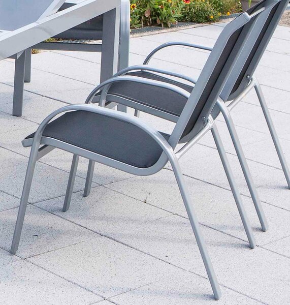 VRTNA GARNITURA Amalfi aluminij črna, srebrne barve črna, srebrne barve