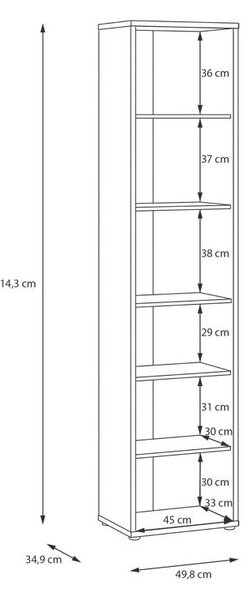 REGALNI ELEMENT 49,8/214,3/34,9 cm peščene barve