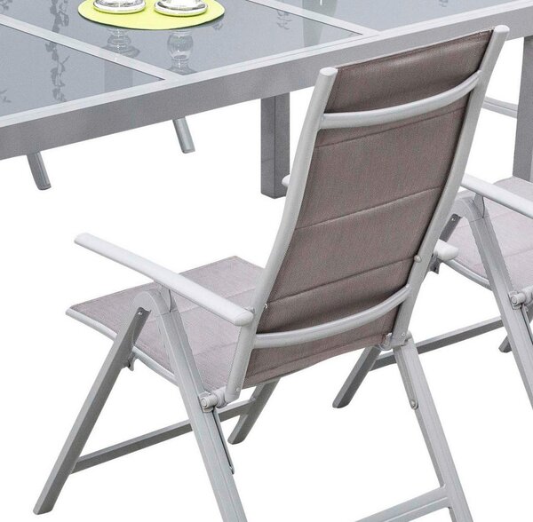 VRTNA GARNITURA Taviano aluminij rjava, srebrne barve rjava, srebrne barve