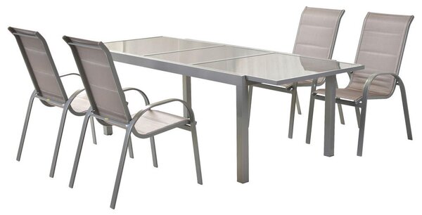 VRTNI SET aluminij srebrne barve rjava, srebrne barve
