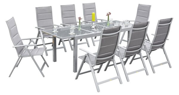 VRTNA GARNITURA Taviano aluminij rjava, srebrne barve rjava, srebrne barve