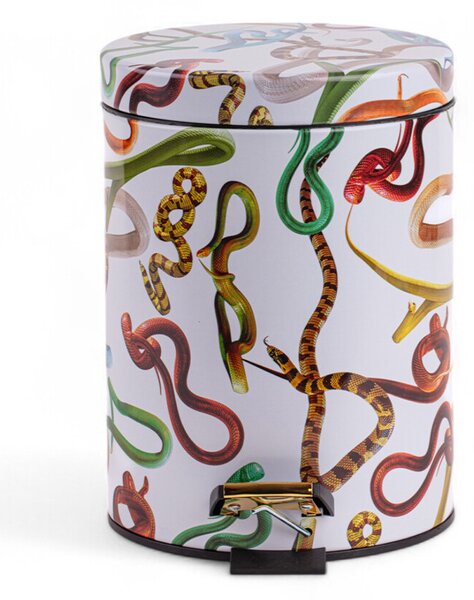 SelettiSeletti - Snakes Toiletpaper Home Dustbin Ø20,5xH27,5 Bela/Multicolor Seletti