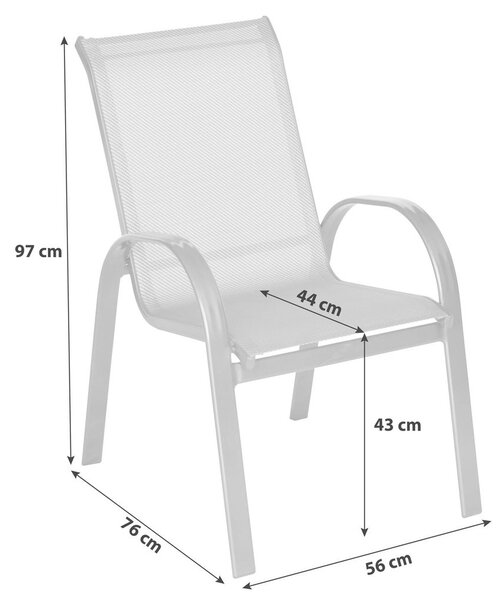 STOL aluminij barve grafita, siva