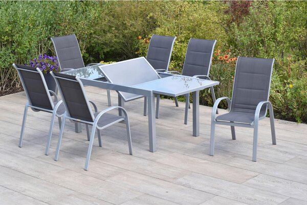 VRTNI SET aluminij srebrne barve antracit, srebrne barve