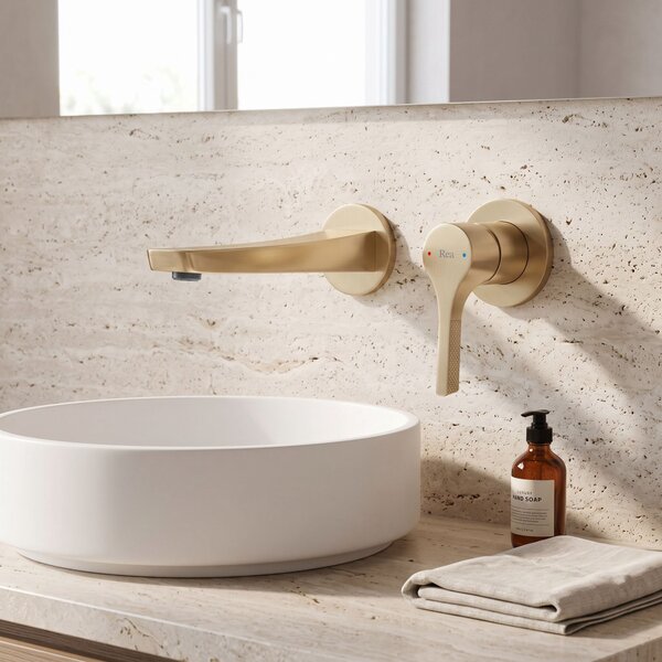 Podometna armatura za umivalnik REA Maxim Brush Gold + BOX
