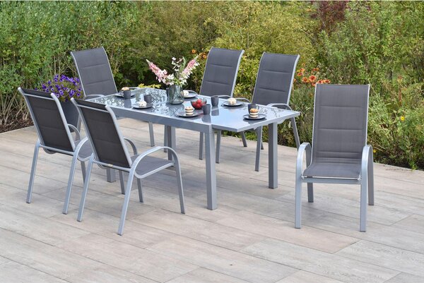 VRTNI SET aluminij srebrne barve antracit, srebrne barve