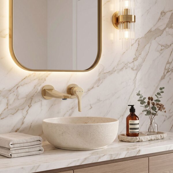 Podometna armatura za umivalnik REA Maxim Brush Gold + BOX