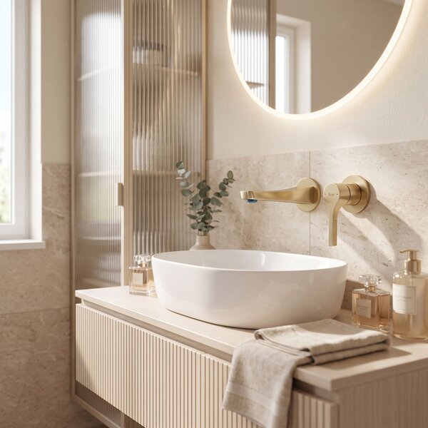 Podometna armatura za umivalnik REA Maxim Brush Gold + BOX