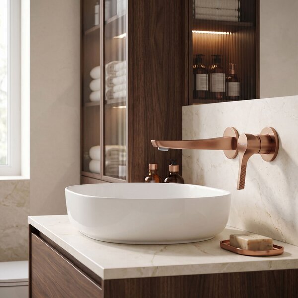 Podometna armatura za umivalnik REA VISION Brush Copper + BOX