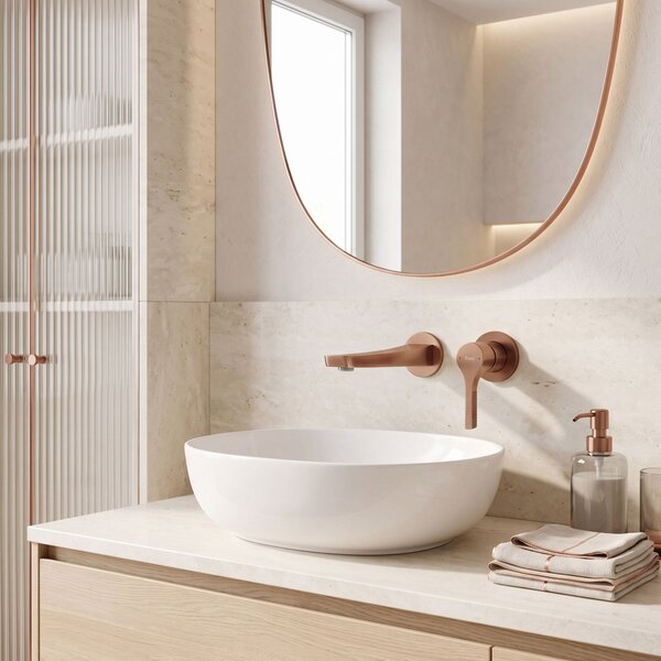 Podometna armatura za umivalnik REA VISION Brush Copper + BOX