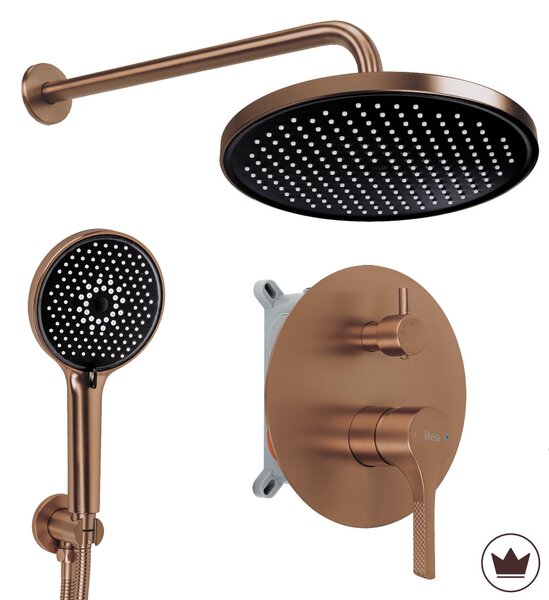 Komplet za tuširanje za vgradnjo Rea Maxim Brush Copper + BOX