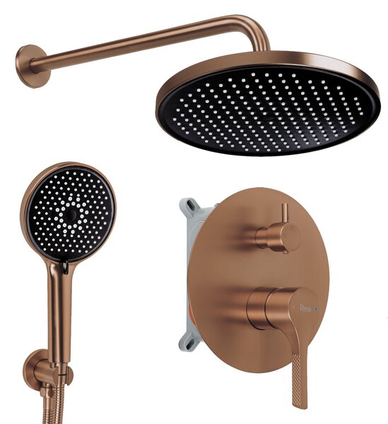Komplet za tuširanje za vgradnjo Rea Maxim Brush Copper + BOX